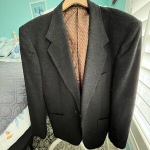 Heritage Inspired Mens J. Riggings Hunting Horn Gray Wool/Cashmere Sports Coat